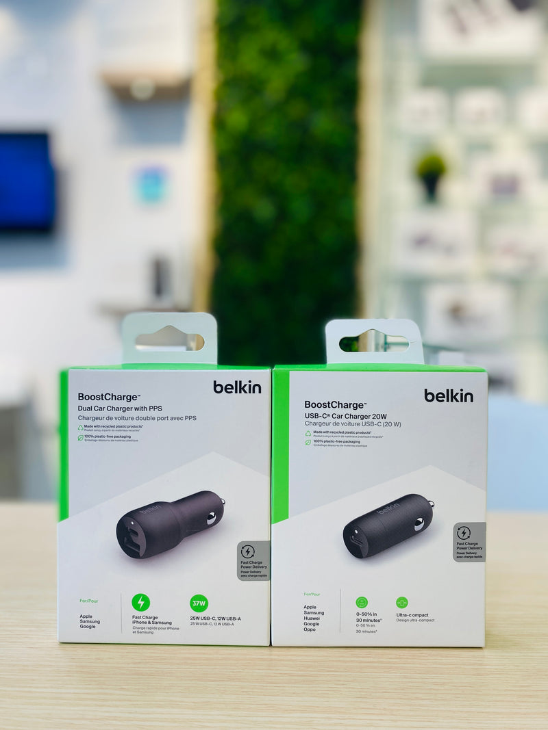 Dual Car Charger With PPS 37W USB-A Y USB-C Belkin